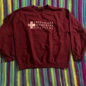 Grey Sloan memorial hospital, greys anatomy, burgundy red sweatshirt L large